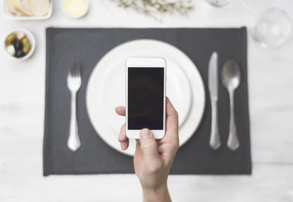 食品やレストラン アプリケーションのモックアップ — ストック写真
