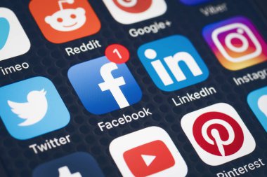 Sosyal Medya Icons mobil ekranda