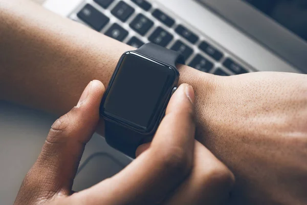 Closeup smartwatch mockup — Stock Photo, Image