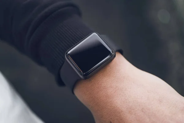 Closeup smartwatch mockup — Stok fotoğraf