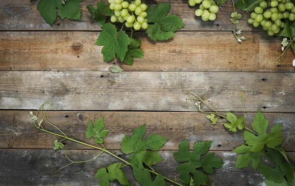 Grapes Wood Background Wine Header — Stock Photo, Image