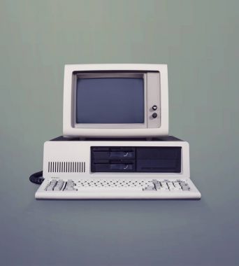 Retro Dos bilgisayar retro renk arka plan üzerinde