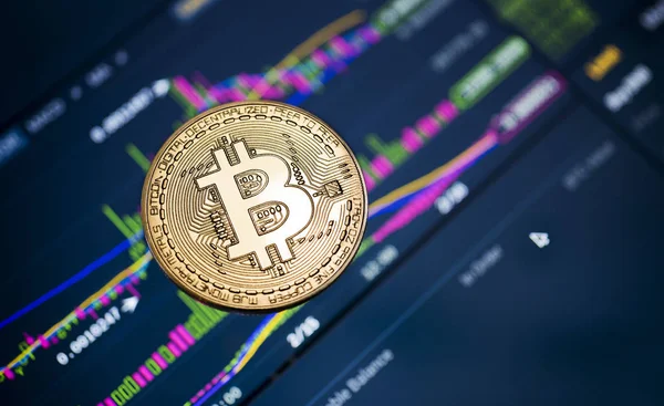 Mercado Moeda Criptografada Com Bitcoin Imagem De Stock