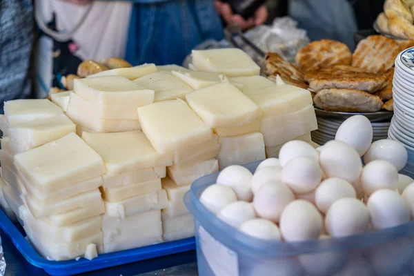 Local turnip cake vendor in Taichung Second Public Market. Old market has always been the favorite of backpack travellers, especially because of the food. Taichung, Taiwan