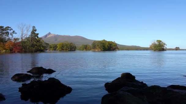 Vista Del Paisaje Desde Lago Onuma Día Soleado Con Hokkaido — Vídeo de stock