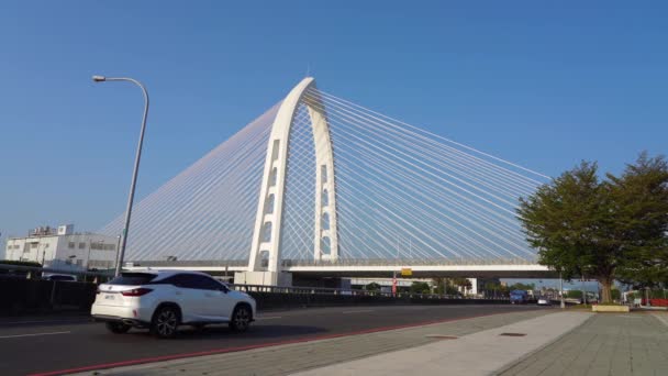 Taichung City Taiwan Apr 2020 Nieuwe Mijlpaal Konan Qin Bridge — Stockvideo