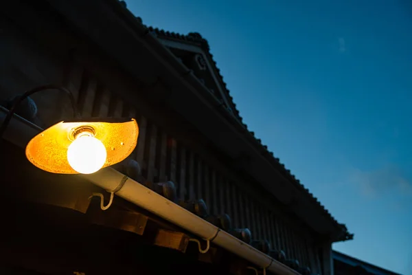 Outdoor lighting of an old Japanese house