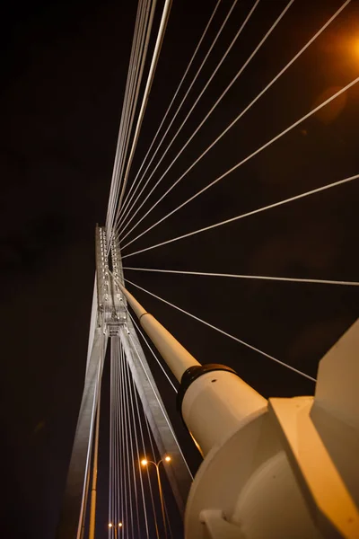 Pont Avec Éclairage Nuit — Photo