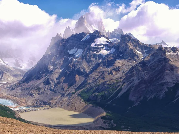 Les Sommets Autour Mont Fitz Roy Près Chalten Patagonie Argentine — Photo