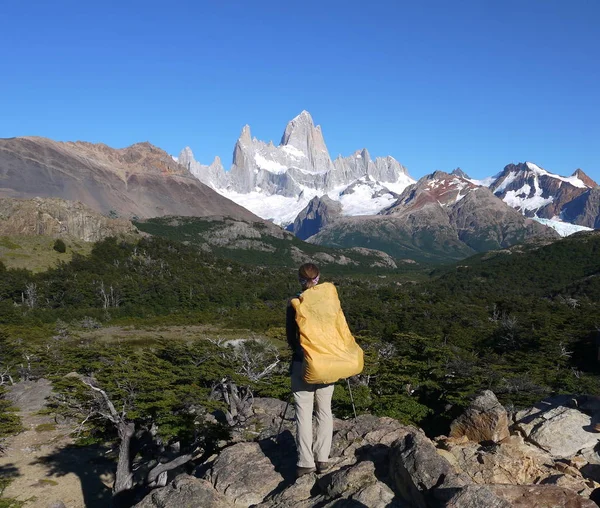 Mount Fitz Roy Und Umliegende Gipfel Der Nähe Von Chalten — Stockfoto