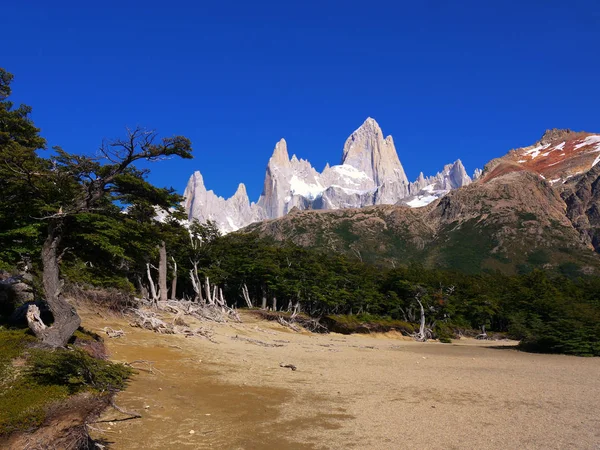 Hora Fitz Roy Okolní Vrcholy Blízkosti Chaltén Santa Cruz Argentina — Stock fotografie