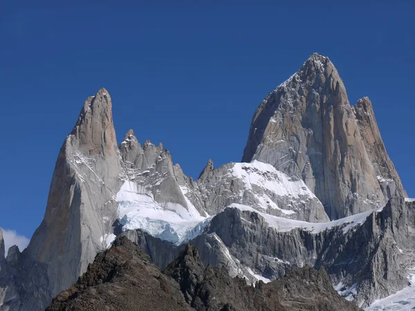 Hora Fitz Roy Okolní Vrcholy Blízkosti Chaltén Santa Cruz Argentina — Stock fotografie