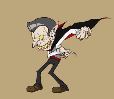Dracula vektör ve illüstrasyon. Cadılar Bayramı gecesi Monster