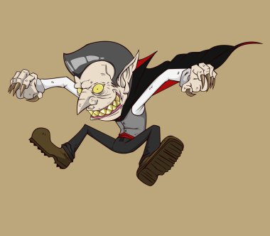 Dracula vektör ve illüstrasyon. Cadılar Bayramı gecesi Monster