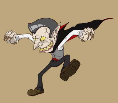 Dracula vektör ve illüstrasyon. Cadılar Bayramı gecesi Monster