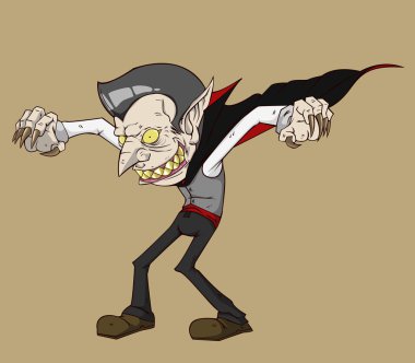 Dracula vektör ve illüstrasyon. Cadılar Bayramı gecesi Monster