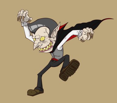 Dracula vektör ve illüstrasyon. Cadılar Bayramı gecesi Monster