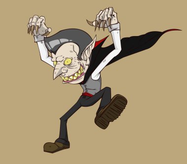 Dracula vektör ve illüstrasyon. Cadılar Bayramı gecesi Monster