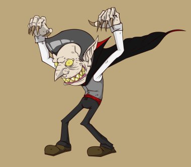 Dracula vektör ve illüstrasyon. Cadılar Bayramı gecesi Monster