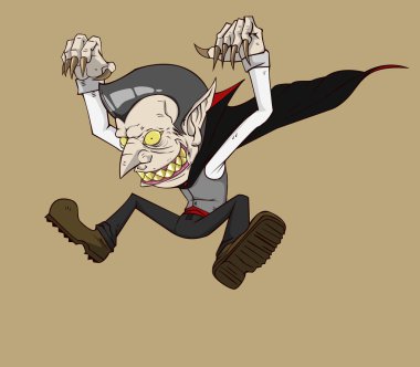 Dracula vektör ve illüstrasyon. Cadılar Bayramı gecesi Monster