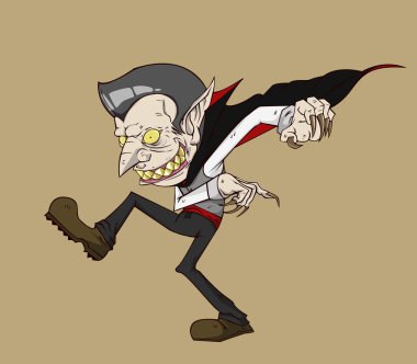 Dracula vektör ve illüstrasyon. Cadılar Bayramı gecesi Monster