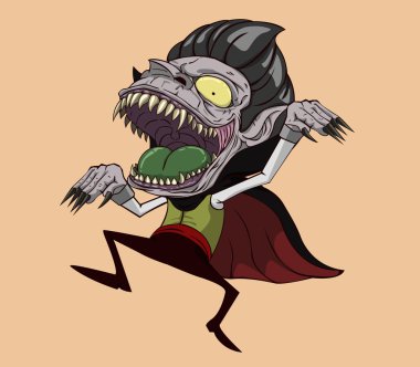 Dracula vektör ve illüstrasyon. Cadılar Bayramı gecesi Monster