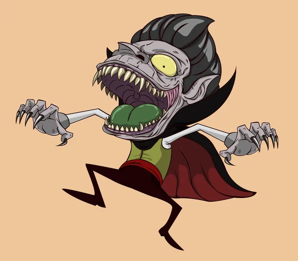 Dracula vector en illustratie. monster in Halloween night — Stockvector