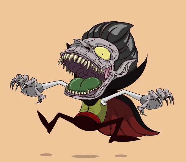 Dracula vector en illustratie. monster in Halloween night — Stockvector