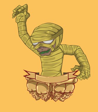 Mumya karakter vektör. Cadılar Bayramı gecesi Monster