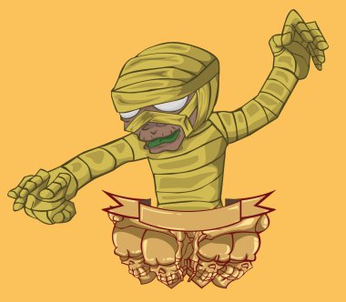 Mumya karakter vektör. Cadılar Bayramı gecesi Monster