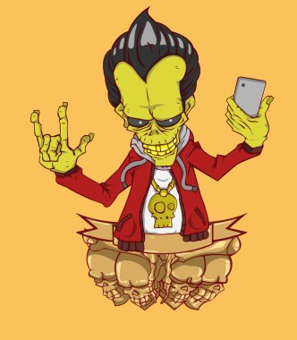 Zombi vektör. Cadılar Bayramı gecesi Monster