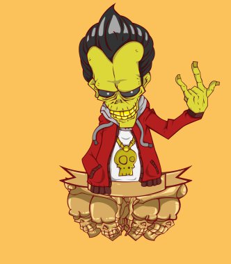 Zombi vektör. Cadılar Bayramı gecesi Monster