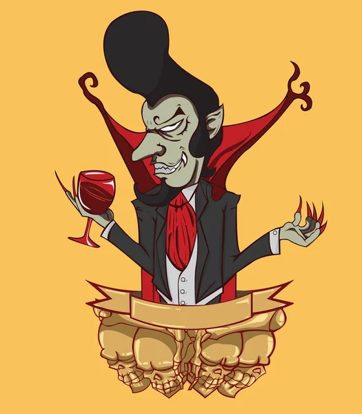 Dracula vektör ve illüstrasyon. Cadılar Bayramı gecesi Monster