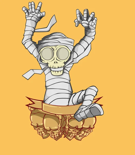 Mumiencharaktervektor. Monster in der Halloween-Nacht — Stockvektor