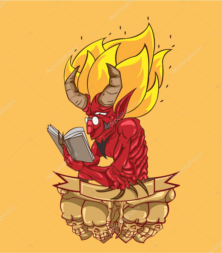 Red Devil Character vector and illustration. Monster in Halloween night