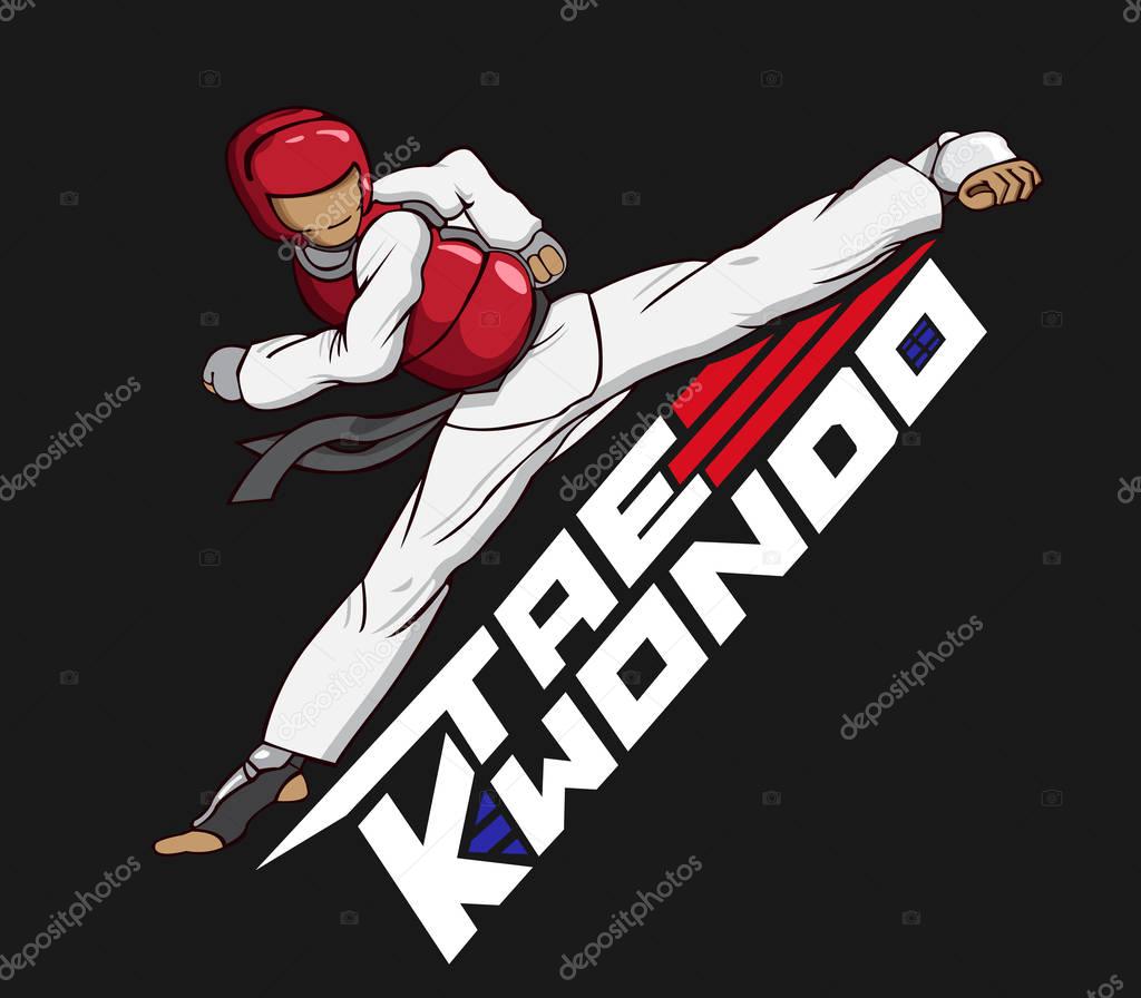 Create Taekwondo vector and illuatration. Martial art