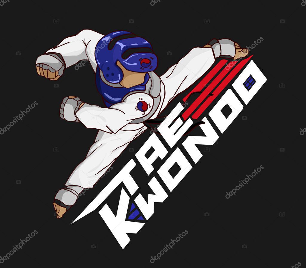 Create Taekwondo vector and illuatration. Martial art