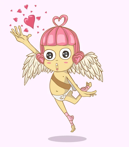 Vektor kartun Cupid dan ilustrasi. hari valentine - Stok Vektor