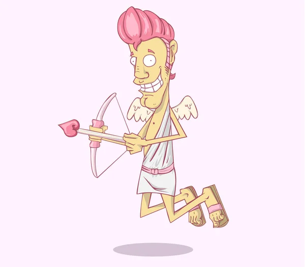 Cupido desenho animado vetor e ilustração. Dia dos namorados — Vetor de Stock