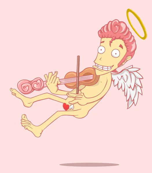 Cupidon dessin animé vecteur et illustration. Saint Valentin — Image vectorielle