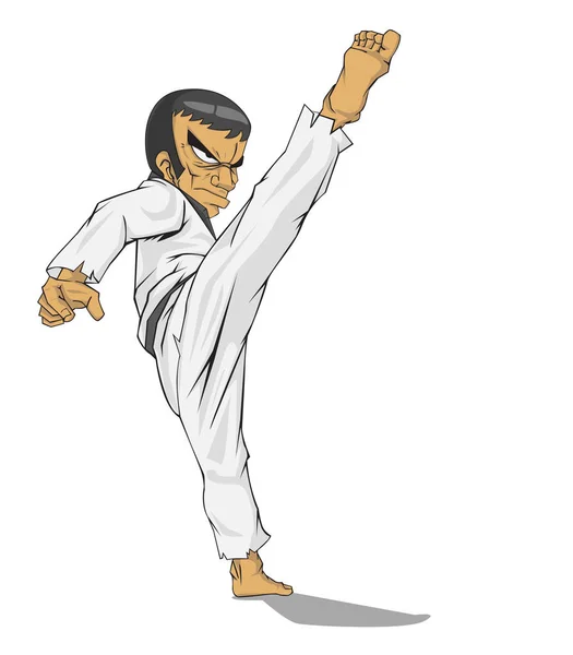 Koreanischer Taekwondo-Meister. Kampfkunst — Stockvektor