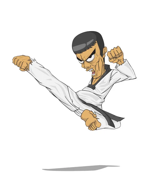 Mestre taekwondo da Coreia. Arte marcial — Vetor de Stock