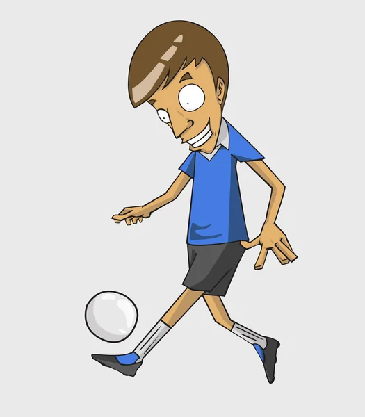 Calcio giocatore azione calciare la palla . — Vettoriale Stock