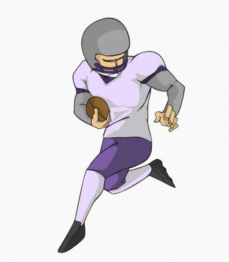 Amerikan Futbol oyuncu vektör tasarımı