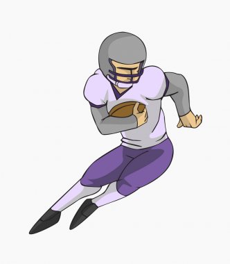 Amerikan Futbol oyuncu vektör tasarımı