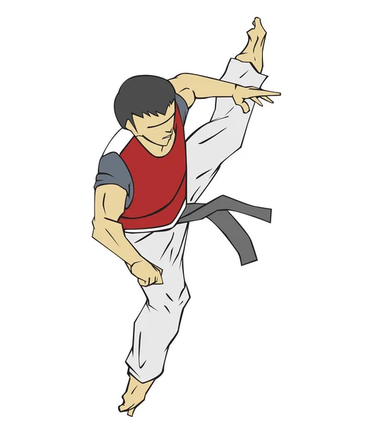 Taekwondo. Arte marziale — Vettoriale Stock