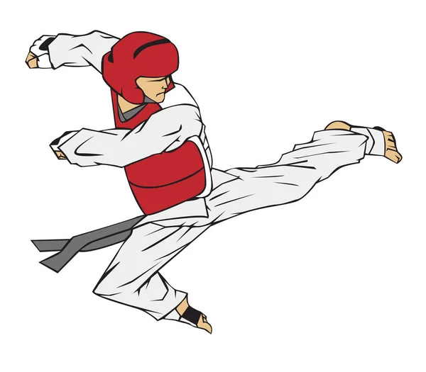 Taekwondo harcművészet — Stock Vector