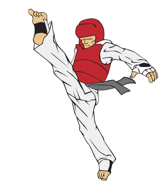 Arte marcial Taekwondo — Vector de stock