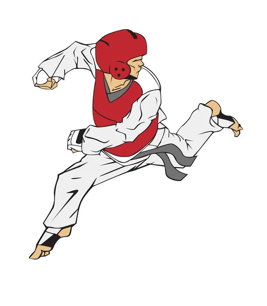 Arte marcial Taekwondo — Vector de stock