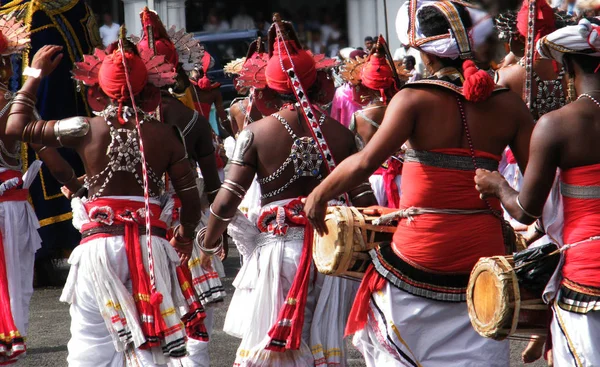 Procesión Sri Lankan Kandy Baila Región Montañosa Baile Ves — Foto de Stock